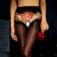 thumbnail image 3 of Medias de seda de una pieza Bragas Dos en uno Sexy Pasión Tentación Medias de entrepierna abierta extremas y sedosas, 3 of 6