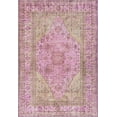 thumbnail image 2 of Well Woven Nile Gila Vintage Bohemian Medallion Botanical Border Pink 5' x 7' Machine Washable Flat-Weave Area Rug, 2 of 8