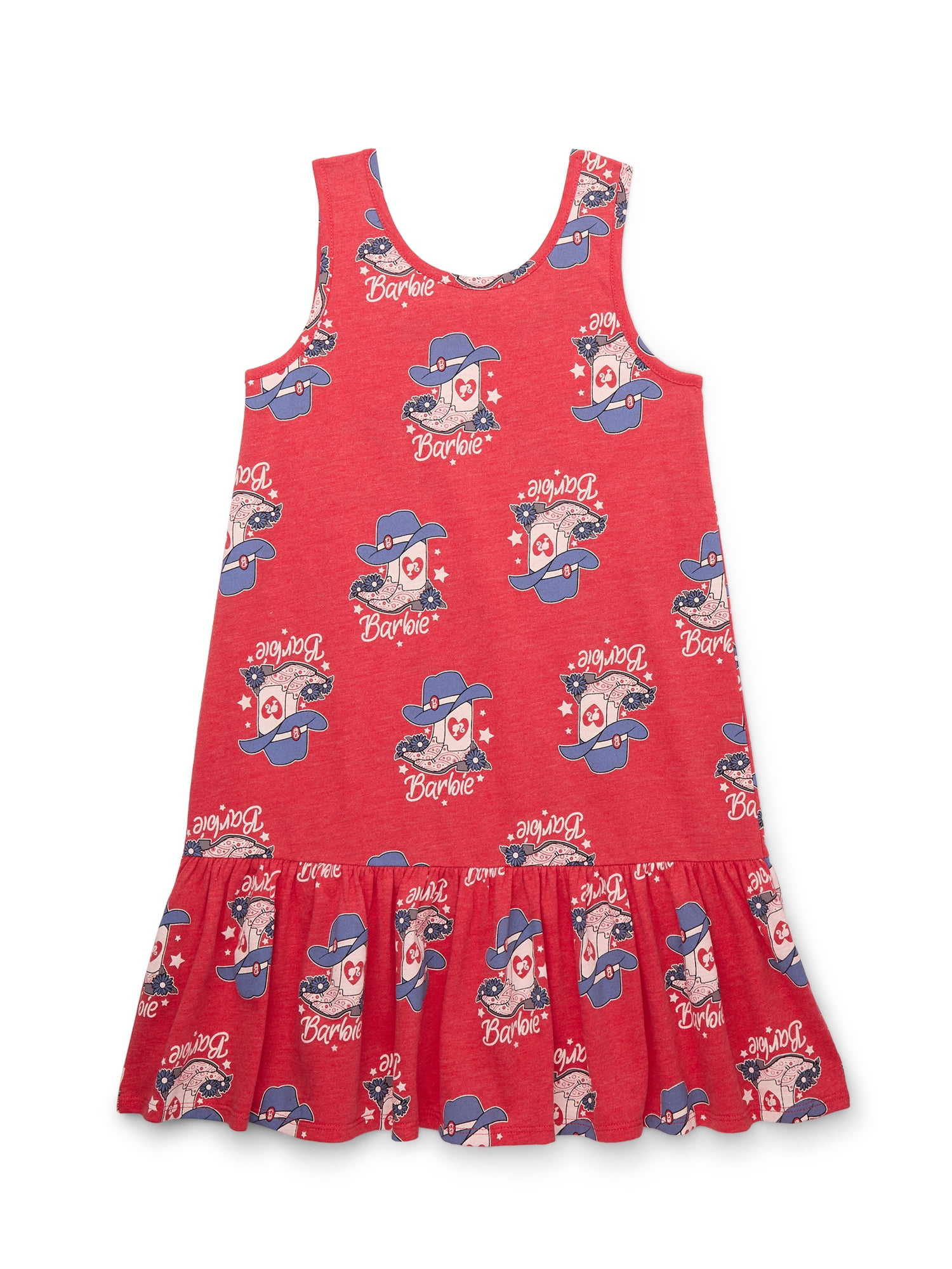 Barbie Girls Tank Printed Dropwaist Dress, Sizes 4-12