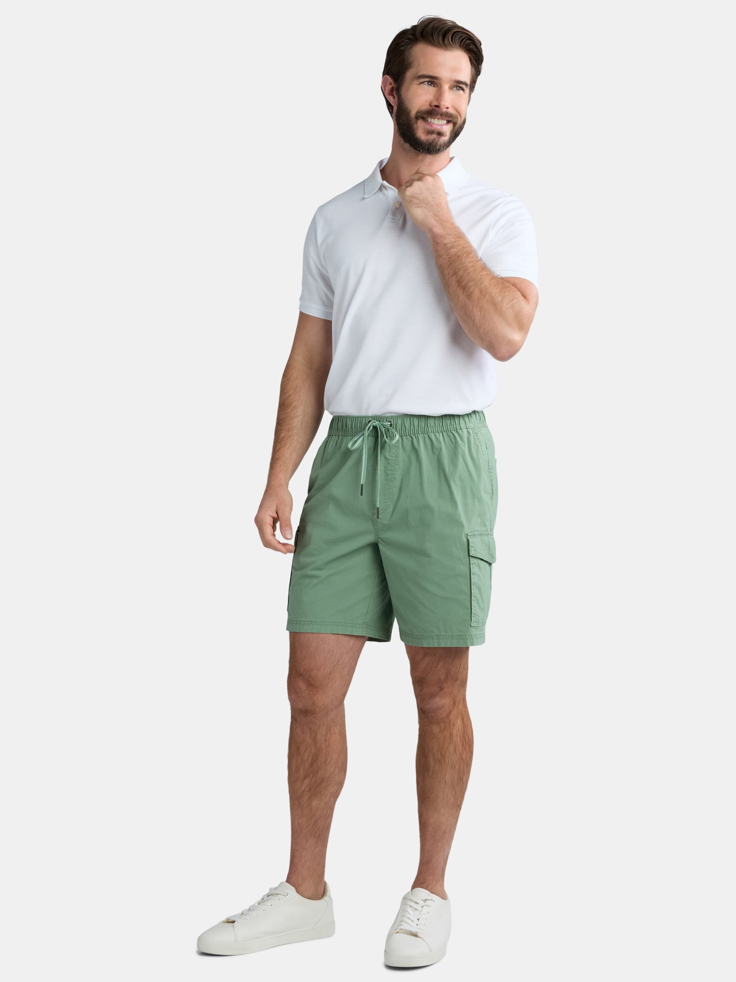 George Men's & Big Men's Pull-On Cargo Shorts, 8" Inseam, Sizes S-2XL