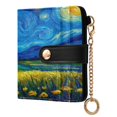 thumbnail image 2 of Small Wallet For Women Bifold Leather Pocket Coin Credit Card Holder With RFID Blocking Starry Night Flower Field, 2 of 6