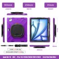 thumbnail image 2 of For iPad Air 13 inch M3 2025/M2 2024 Case, 360 Rotatable Handle Stand, Shoulder Strap, Drop-Proof Design, Purple, 2 of 7