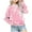 Pink, variant on Zwiiyzr Kids Toddler Girls Crewneck Oversized Sweatshirt Kids Multi-Color Fashion Long Sleeve Pullover Tops 1-12 Years Pink
