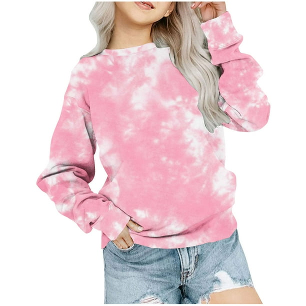 Pink tie dye crewneck sweatshirt sale