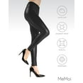 thumbnail image 6 of MeMoi Women's Super-Sleek Vegan Leather Leggings - Womens - Female (Medium/Large, Black), 6 of 7