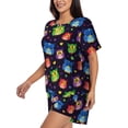 thumbnail image 2 of Lsque Owls And Hearts Women's Short-Sleeved Pajama Set - 2 Piece Soft and Lightweight Sleepwear Set-, 2 of 9