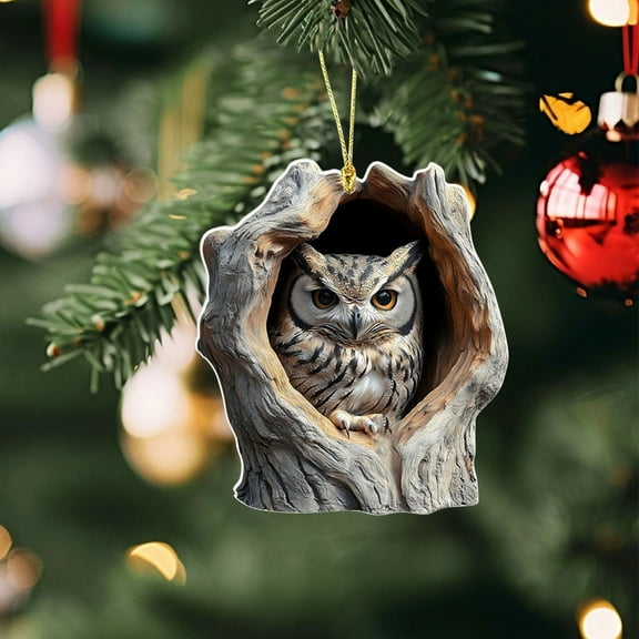 Animals Ornaments, Spring Winter Animals Ornaments, Owl Forest Animal Decoration for Animal Lovers, Animal Christmas Tree Charm, Ornaments, Best Gifts for Family Friends-Rearview Backpack