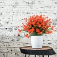thumbnail image 2 of Morttic 6 Bundles Artificial Flowers for Outdoors UV Resistant Plastic Flowers Fake Plants Spring Flowers in Bulk for Indoor Outdoor Cemetery Home Wedding Vase Pots Decorations (Orange Red), 2 of 7