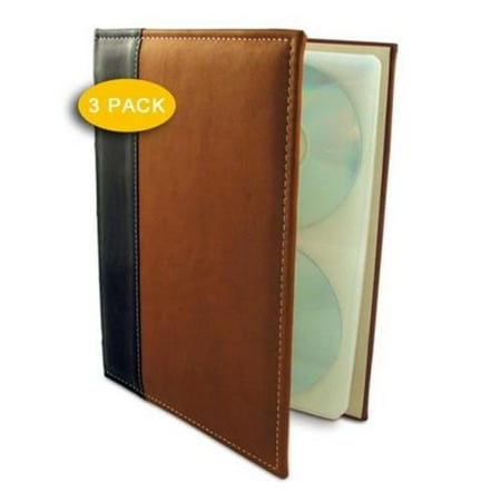 HandStands 02033P3 Brown CD-DVD-Blu-Ray Binder- 3 Pack