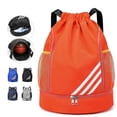 thumbnail image 4 of Waterproof Drawstring Backpack Sports Gym Bag With Shoes Compartment, Waterproof Draw String Back Bag For Men Women, 4 of 5