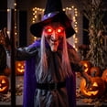 thumbnail image 6 of ShengapQ Halloween Decorations Luminous Witch Hanging Prop Terrifying Outdoor Décor Scary Voice Activation Ghost Toy, 71in, 6 of 7