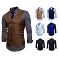 thumbnail image 5 of Chaleco de traje casual de doble botonadura para hombre, chaleco de moda de talla europea para hombre, 5 of 5