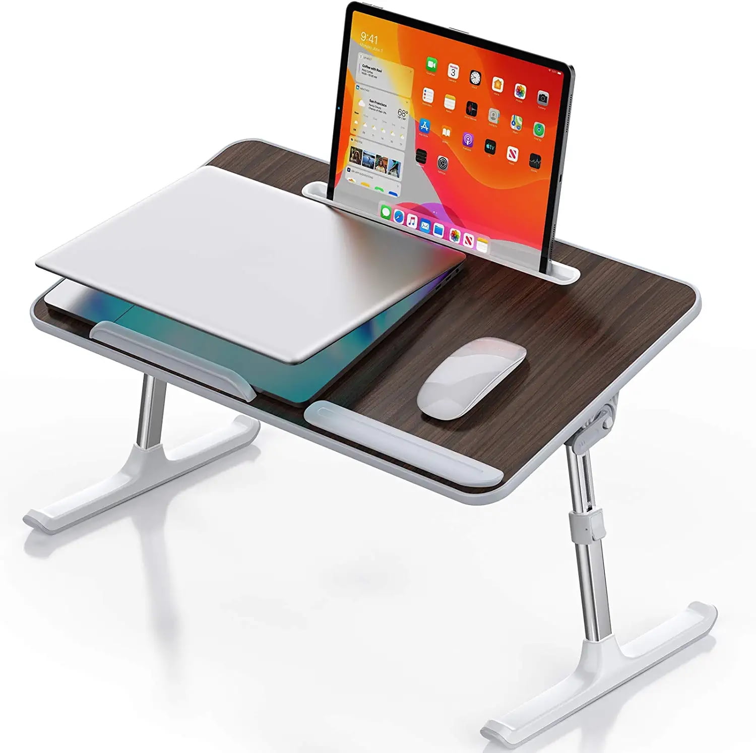 Laptop Lap Desk with Slot for Phone & Tablet Lap Desk w/Cup Holder Drawing Table for Floor & Bed LORYERGO Lap Desk for Laptop Suitable as Breakfast Tray Writing Desk Lap Table for Bed 