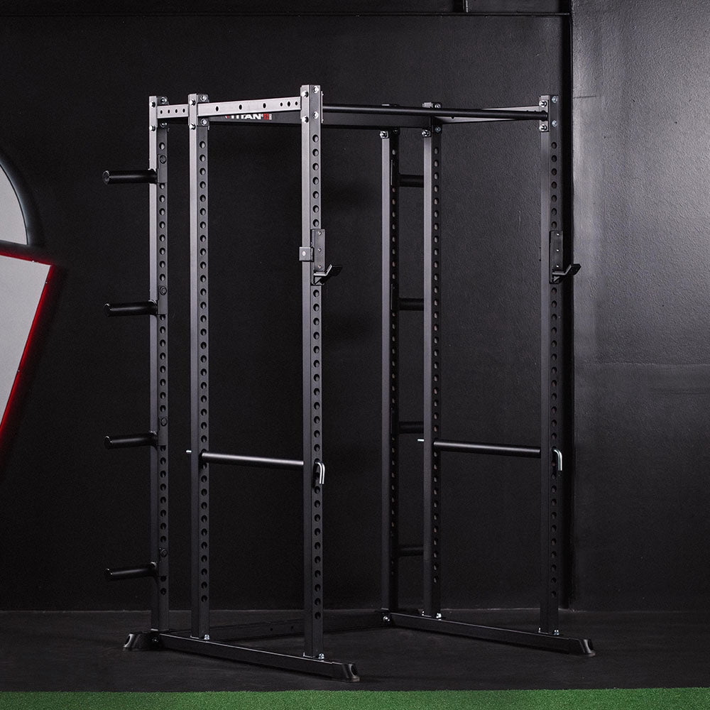 Titan Fitness T-2 Series Power Rack Extension Kit, Black 83" Height x 10" Depth, 2x2 12-Gauge Steel Uprights, Bolt-Together Rack Expansion for Home Gym with Weight Plate Holders