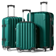 Open Box Zimtown 3 Piece Nested Spinner Suitcase Luggage Set With TSA Lock Dark Green