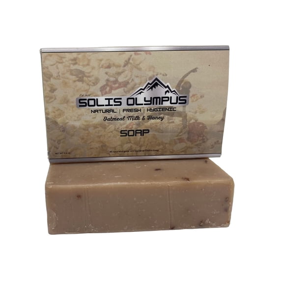 Solis Olympus Oatmeal Milk & Honey Soap Bar with All Natural Organic Ingredients, No Sulfates or Parabens for Itchy, Dry, Cracked & Sensitive Skin