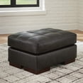 thumbnail image 2 of Signature Design by Ashley Contemporary Luigi Leather Ottoman, Black, 2 of 5