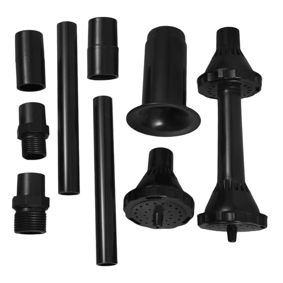 Soimiss 9Pcs Black Fountain Pump Nozzle Set with Extension Tubes for Outdoor Water Fountains