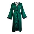 thumbnail image 6 of POIUYTR Women's Long Satin Robe Silk Kimonos Bathrobe Long Sleeve Sleepwear Nightgown Mesh Full Length Robes,M,Green, 6 of 8