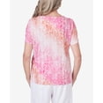 thumbnail image 5 of Alfred Dunner Womens Petite  Ombre Medallion Top With Lace Detail, 5 of 6