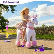 PonyCycle Kid-Powered Unicorn Ride-On Toy, No Battery, Smooth Wheels, Ages 3-4, Pink, Ux302