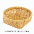 thumbnail image 3 of Woven Rattan Storage Basket,Frontdoor Entryway Decorative Organizer for Keys,Wallet,Picnic Serving Basket Tray for Storage Fruit & Snacks,Living Room Tabletop Decor, 3 of 7