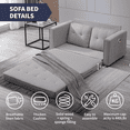 thumbnail image 4 of ZAFLY 2 in 1 Convertible Loveseat, Sleeper Sofa Bed, Floor Couch for Small Space - Light Grey, 4 of 6