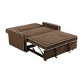 thumbnail image 2 of Onbeam 2 Seat Flannel Sleeper Sofa Bed,Pull Out Couch for Adult Living Room Bedroom-Brown, 2 of 10