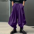 thumbnail image 2 of INCERUN 2024 Pantalones de estilo coreano, nuevos pantalones de diseño holgado a la moda para hombre, pantalones casuales de calle, pantalones de pierna ancha sólidos que combinan con todo, tallas S-5, 2 of 5