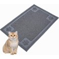 thumbnail image 1 of Alfombrilla para arena de gatos, extragrande, 90 x 60 cm, duradera, antideslizante, resistente al agua, para atrapar arena, alfombrilla de alimentación para mascotas, para gatos y perros, 1 of 4