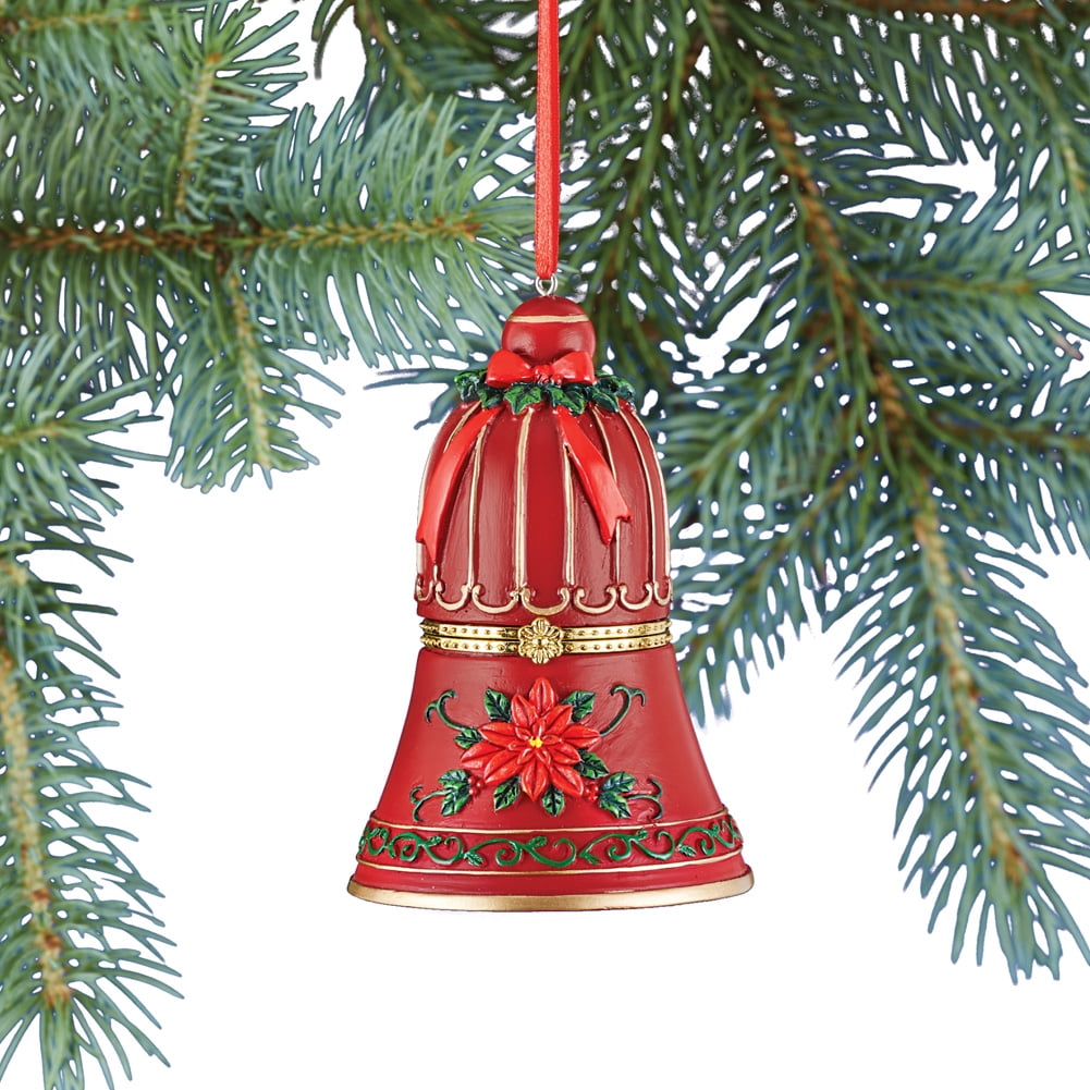 Hand Painted Trinket Christmas Ornaments with Opening Compartment for