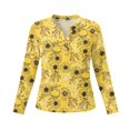 thumbnail image 6 of Women Waffle Knit Long Sleeve Blouse Henley Neck Half Button Shirt Loose Fit Casual Tunic Top L, 6 of 7
