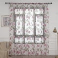 thumbnail image 2 of Peggybuy Rideaux de Tulle Pivoine pour Salon Fenêtre Florale Rideau Transparent (Rose), 2 of 8