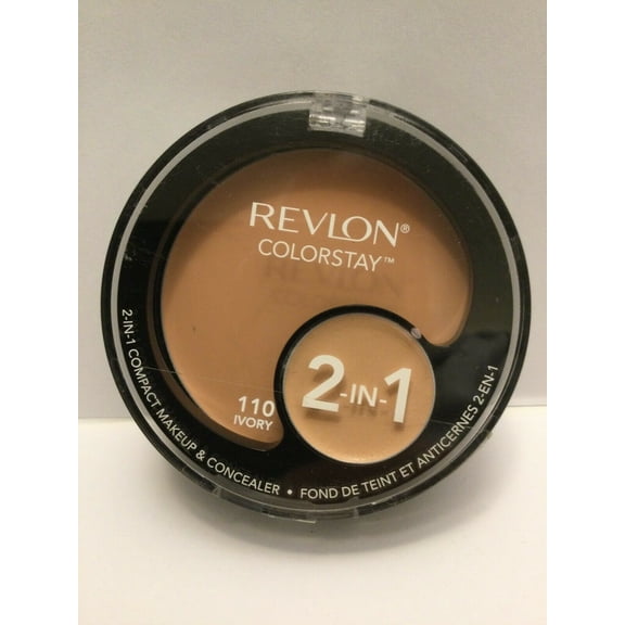 Revlon ColorStay 2-In-1 Compact Makeup & Concealer Full Size NEW. Shade: Ivory 110