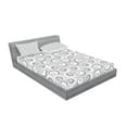 thumbnail image 2 of Ambesonne Grey Fitted Sheet & Pillow Sham Set, Abstract Art Modern, Full, White Grey, 2 of 2
