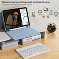thumbnail image 5 of KVTVOU Keyboard Case for iPad A16 11 inch 2025 / 10th Generation 10.9 inch 2022, Detachable Wireless Keyboard Cover with Pencil Holder for iPad 11/10th Gen, Blue, 5 of 9