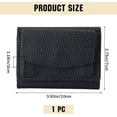 thumbnail image 2 of Cartera de cuero sintético, organizador de tarjetas, billetera negra compacta de tres pliegues, billetera de bolsillo con botón a presión, ranura para efectivo, tarjeteros., 2 of 9