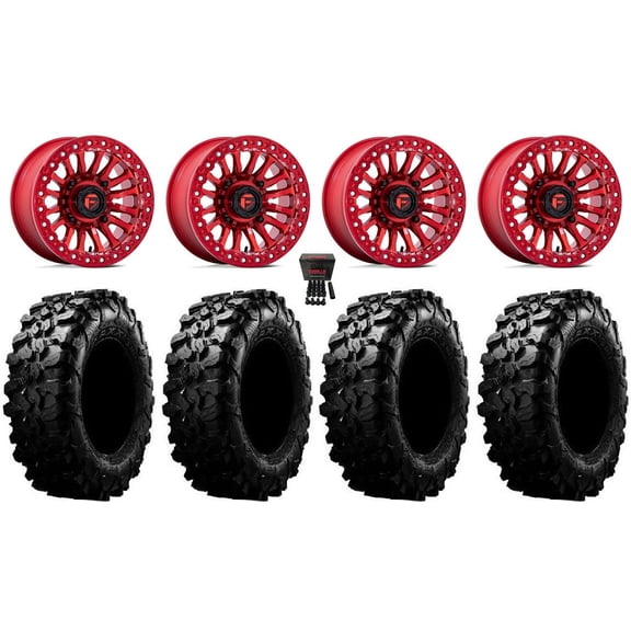 Fuel Rincon Bdlk 15" Wheels Red 33" Carnivore Tires Polaris RZR XP 1000 / PRO XP / Ranger XP 900/1000
