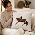 thumbnail image 5 of Clearance Horse Throw Pillow with Insert 18x18", Velvet Equestrian Accent Cushion for Couch Bed, 1 Pack, 5 of 6