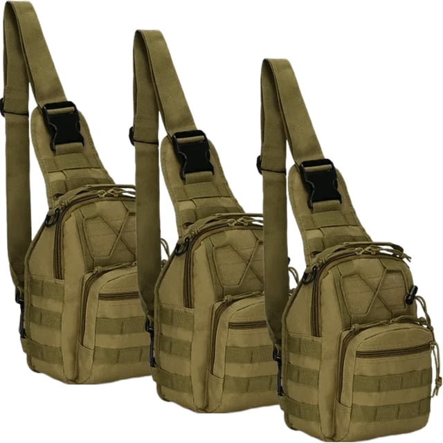 Mochila de combate táctica UrbanBackBrown 3Pzas Capacidad 5 kilos Táctica de Hombro Tela Militar Oxford 600D Cierre Crem
