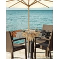 thumbnail image 3 of nqOlkjepod Burnt Orange Grey Black Flower Outdoor Tablecloth with Umbrella Hole & Zipper, Spring Floral Botanical Square Table Cover 60x60 Inch, Dining Waterproof Table Cloth Protector for Patio, 3 of 7