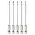 thumbnail image 1 of Unique Bargains 5Pcs Security Torx Bit 1/4' Hex Shank 4' Long Drill Bits T10 Torx Star S2 Steel Tamper Resistant Screwdriver Bit, 1 of 6