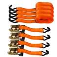 thumbnail image 6 of HFS(R) 4Pcs 1.5" x 15 ft Heavy Duty Ratchet Cargo Tie Down Straps 3000 lbs Dual J-Hooks Orange, 6 of 7