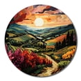 thumbnail image 2 of Designart "Sunset Over Rows of Ruby in the Vineyard Landscape I" Farmhouse Oversized Wall Clock, 2 of 5