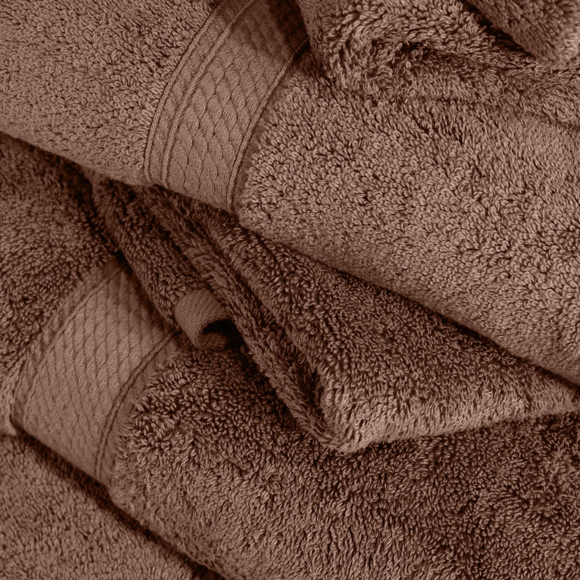 Superior Madeline Egyptian Cotton Ultra-Plush 12-Piece Towel Set, Chocolate