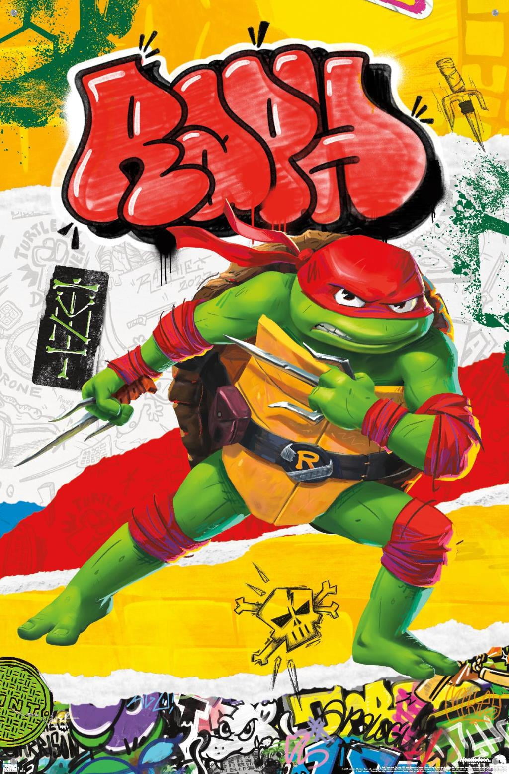 Teenage Mutant Ninja Turtles: Mutant Mayhem - Raphael Wall Poster with Pushpins, 22.375" x 34"