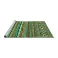 thumbnail image 2 of Ahgly Company Machine Washable Indoor Rectangle Abstract Turquoise Blue Modern Area Rugs, 5' x 7', 2 of 4