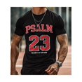 thumbnail image 1 of Men's 100% Casual T-Shirt with Psalm 23 Print - Round Neck, Short Sleeve, All-Season Comfort, Perfect for Outdoor Activities & Holiday Gifts, Outdoor Apparel | Geometric Print Tee | Fabric, 1 of 5