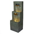thumbnail image 2 of Alpine Corporation 2-Tier Modern Polystone Fountain w/ Warm White LED Lights, 2 of 12