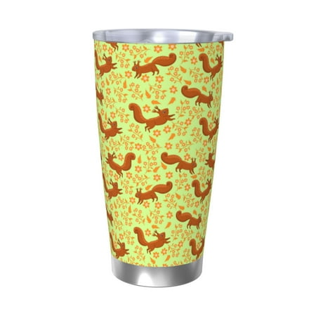

Tideii Floral Squirrel for 20OZ Car Cup Stainless Steel Cold and Hot Cup with Lid Suitable for Outdoor and Home Unisex-Without Straw